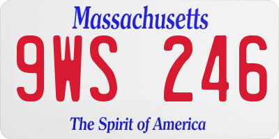 MA license plate 9WS246