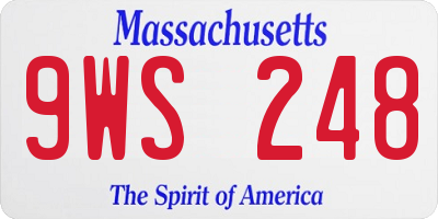 MA license plate 9WS248