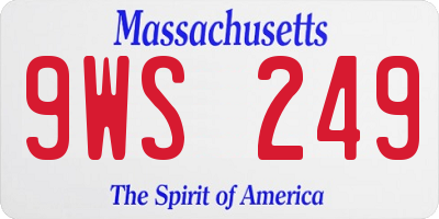 MA license plate 9WS249
