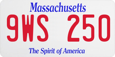 MA license plate 9WS250