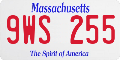 MA license plate 9WS255