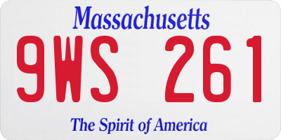 MA license plate 9WS261
