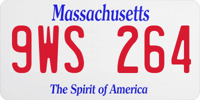 MA license plate 9WS264