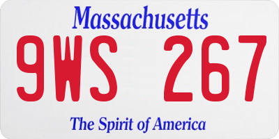 MA license plate 9WS267