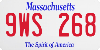 MA license plate 9WS268