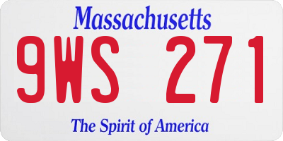 MA license plate 9WS271