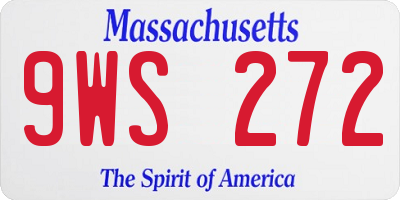 MA license plate 9WS272