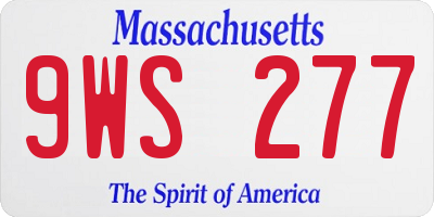 MA license plate 9WS277