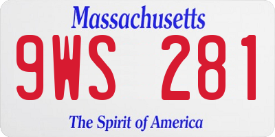 MA license plate 9WS281