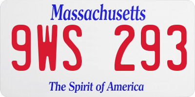MA license plate 9WS293