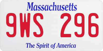 MA license plate 9WS296