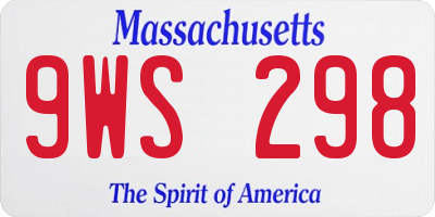 MA license plate 9WS298