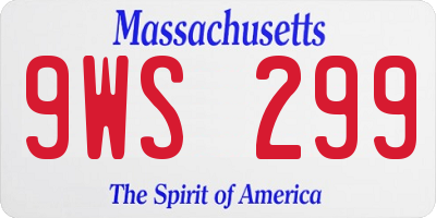 MA license plate 9WS299