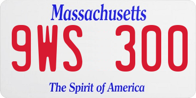 MA license plate 9WS300