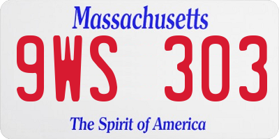MA license plate 9WS303