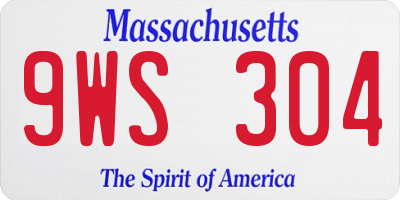 MA license plate 9WS304