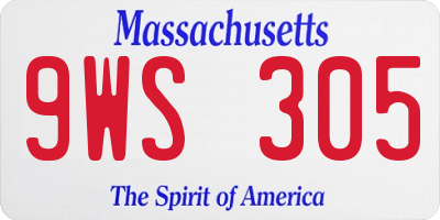 MA license plate 9WS305