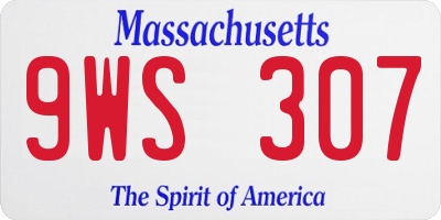 MA license plate 9WS307
