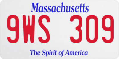MA license plate 9WS309