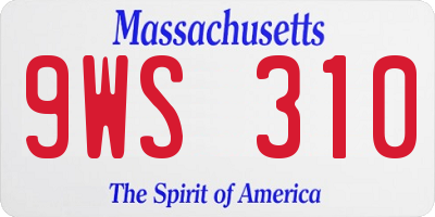 MA license plate 9WS310