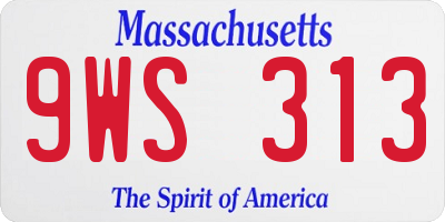 MA license plate 9WS313