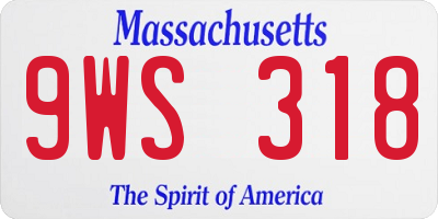 MA license plate 9WS318