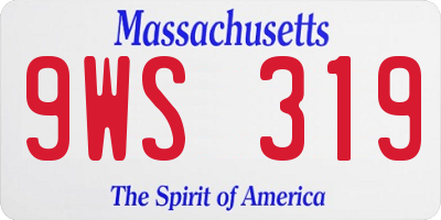 MA license plate 9WS319