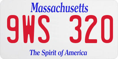 MA license plate 9WS320