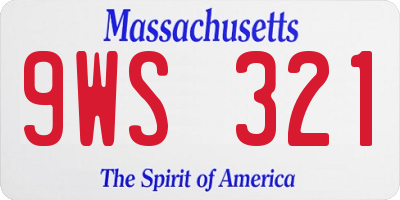 MA license plate 9WS321