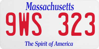 MA license plate 9WS323