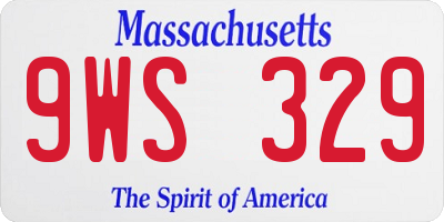 MA license plate 9WS329