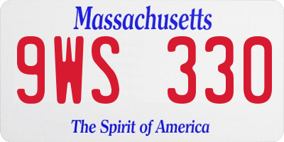 MA license plate 9WS330