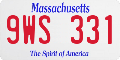 MA license plate 9WS331