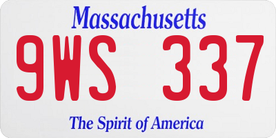 MA license plate 9WS337