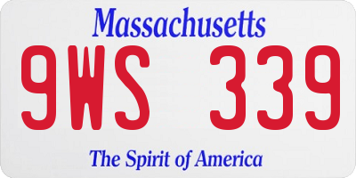 MA license plate 9WS339