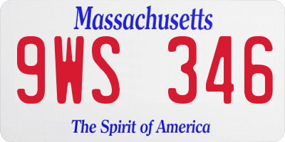 MA license plate 9WS346