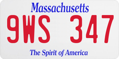 MA license plate 9WS347