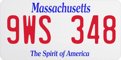 MA license plate 9WS348