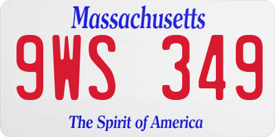 MA license plate 9WS349