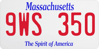 MA license plate 9WS350