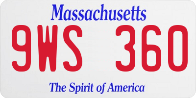 MA license plate 9WS360
