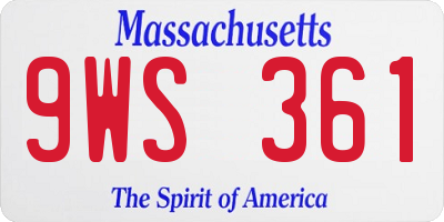 MA license plate 9WS361