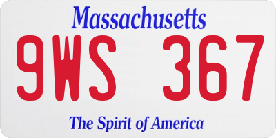 MA license plate 9WS367