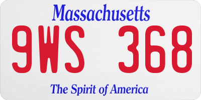 MA license plate 9WS368