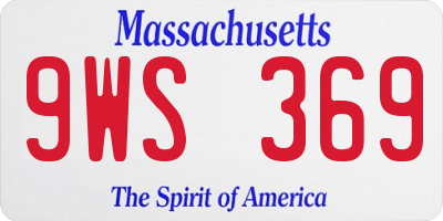 MA license plate 9WS369