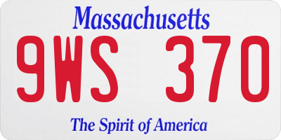 MA license plate 9WS370