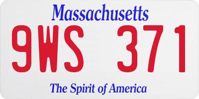 MA license plate 9WS371