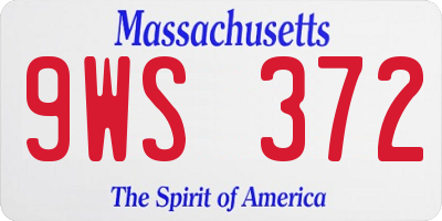 MA license plate 9WS372