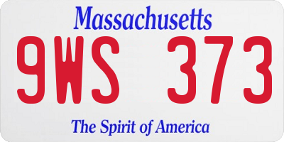 MA license plate 9WS373