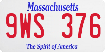 MA license plate 9WS376